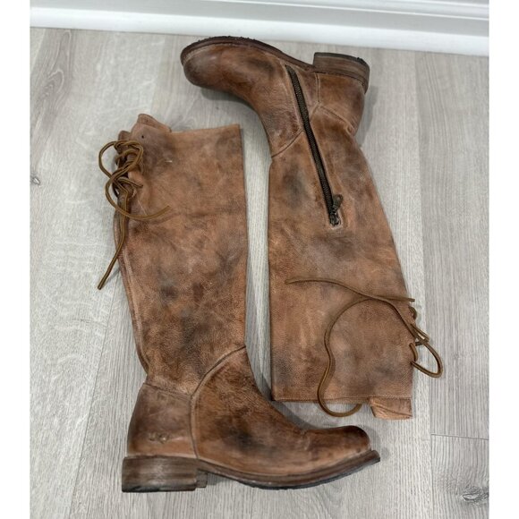 Bed Stu Boots Cobbler Series Womens 7.5 Knee High Distressed Rustic Leather - Picture 1 of 12